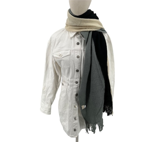 Donni. Black Gray Cream Scarf - Picture 1 of 9
